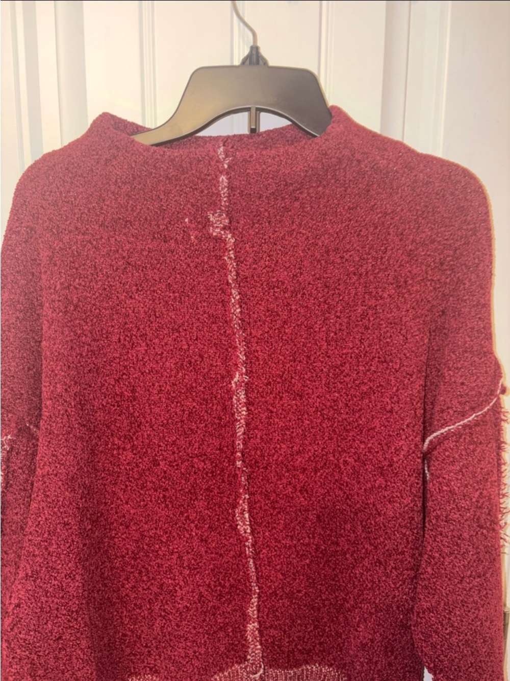 NWOT Zenana Outfitters Women's Burgundy’s Bouclé Turtleneck Sweater